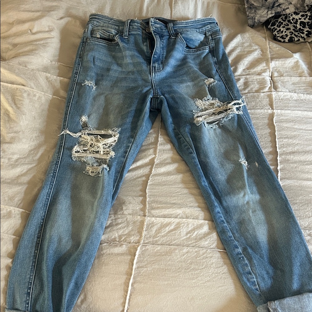 Flying Monkey Distressed Blue Skinny Jeans